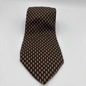 Fiorio Milano XL Silk Tie 60" x 3.75" Brown Gold Paisley Bloomingdales Italy
